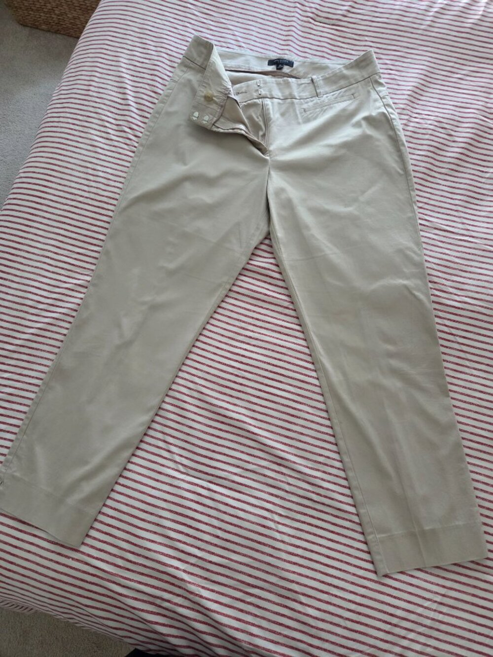 Ann Taylor Tall ankle pants, tan/khaki, size 12-14